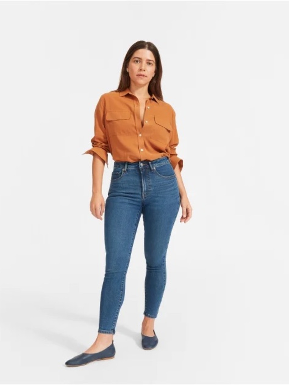 Everlane Curvy Stretch High-Rise Skinny Jeans - Blue